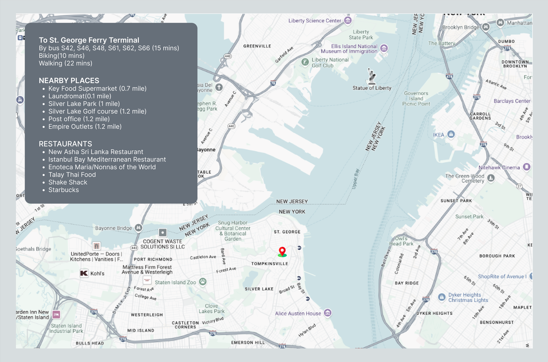 Map of nearby places